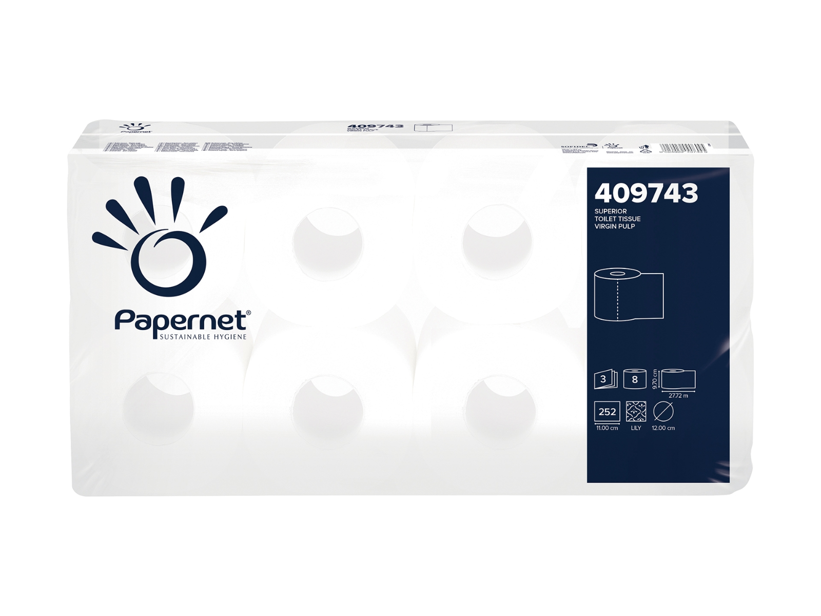 Papier toaletowy PAPERNET 409743 Premium (8 rolek) 27,5m 3 warstwy